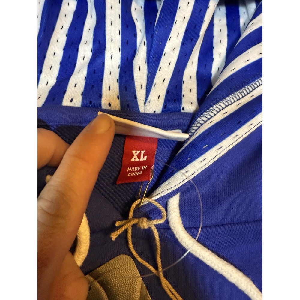 Mitchell & Ness PHILA 76ers Blue Hardwood Classics Short Sleeve Hoodie XL - Picture 11 of 14